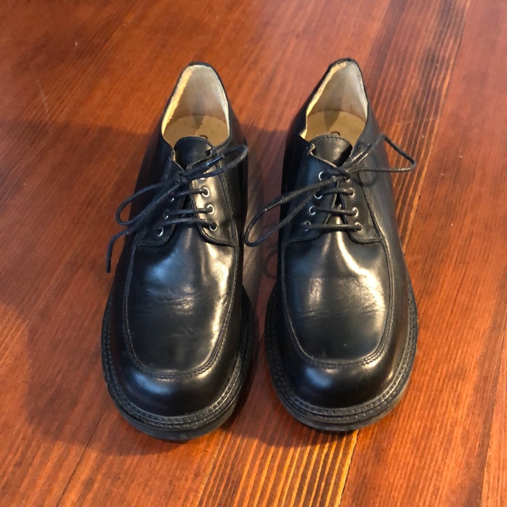 Giraudon vintage chunky heel lace-up Oxfords, 40